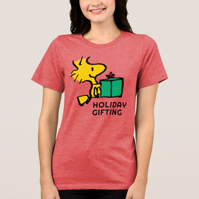 Peanuts | Woodstock Christmas Gift Tri-Blend Shirt (Front)
