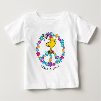 Peanuts | Woodstock Flower Peace Sign Baby T-Shirt