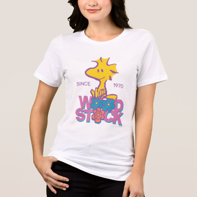 Peanuts | Woodstock Flowers Tri-Blend Shirt (Front)