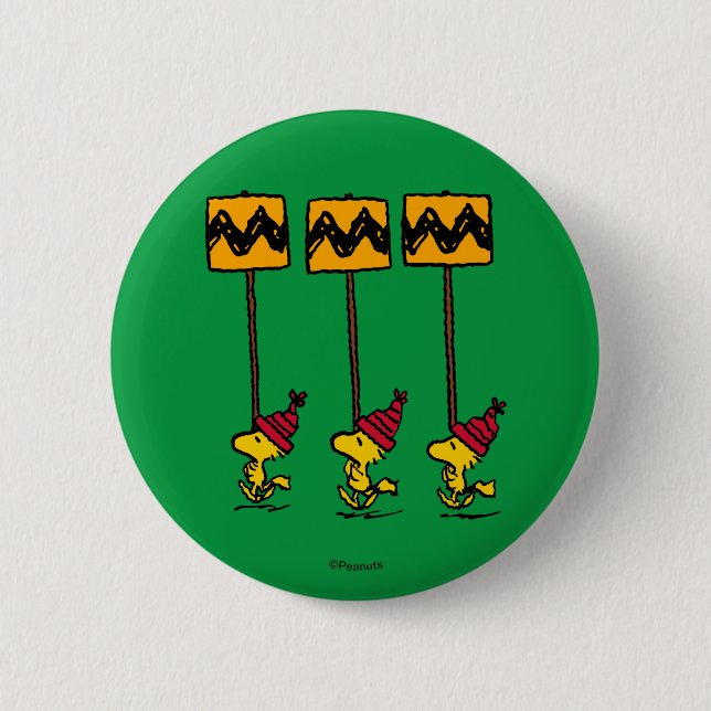 Peanuts | Woodstock & Friends Sign March Button (Front)