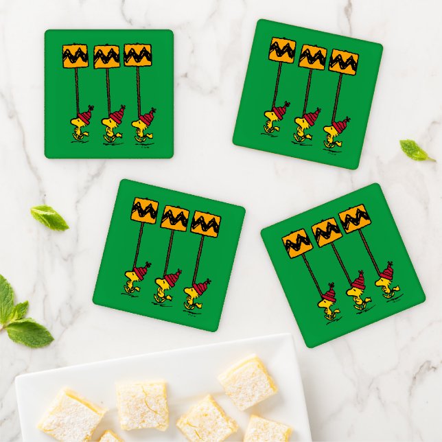 Peanuts | Woodstock & Friends Sign March Coaster Set (In Situ)