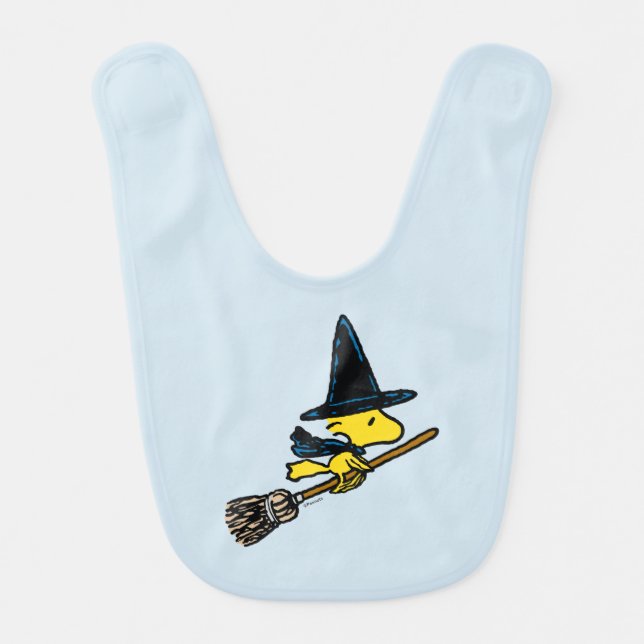 Peanuts | Woodstock Halloween Witch Baby Bib (Front)