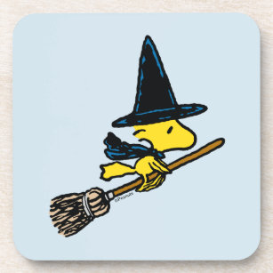 Snoopy and Woodstock Witch Riding Broom Pumpkin Halloween