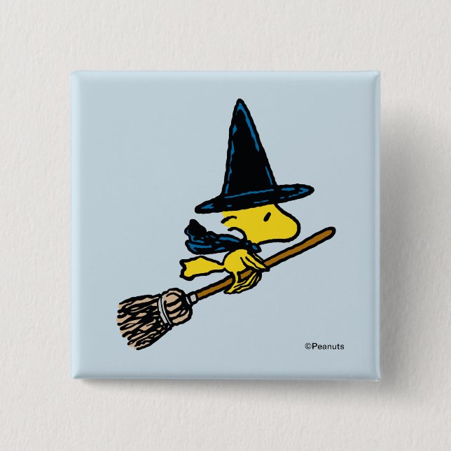 Peanuts | Woodstock Halloween Witch Button (Front)