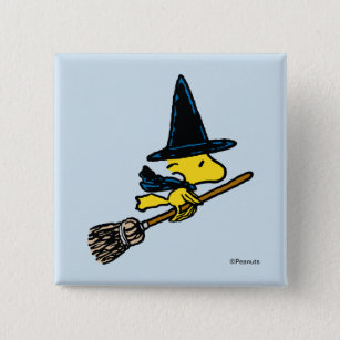 Peanuts   Woodstock Halloween Witch Button