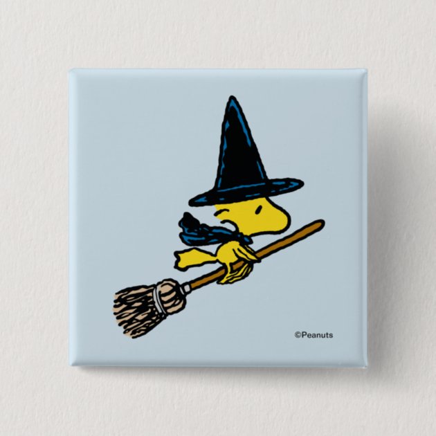 Peanuts | Woodstock Halloween Witch Button | Zazzle