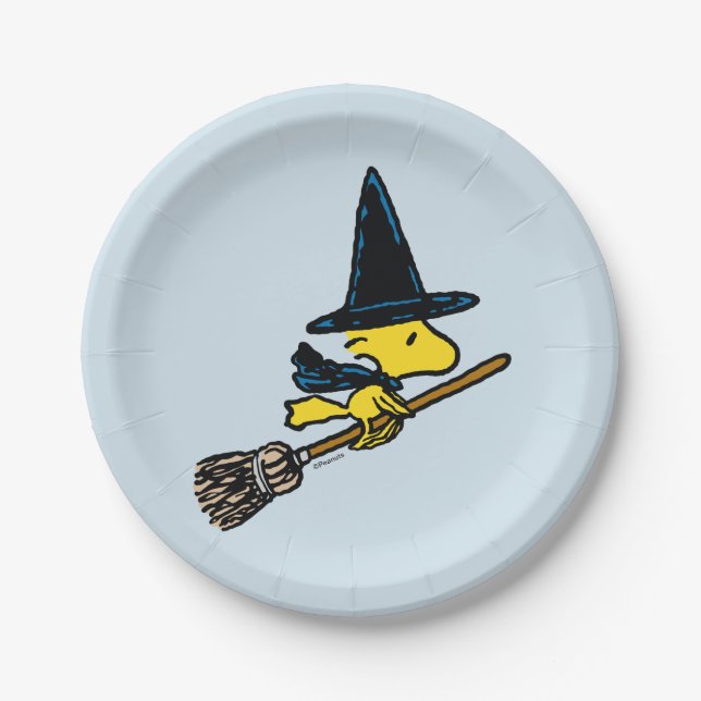 Peanuts | Woodstock Halloween Witch Paper Plates (Front)