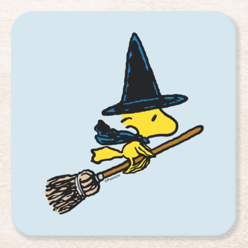 Peanuts  Woodstock Halloween Witch Square Paper Coaster