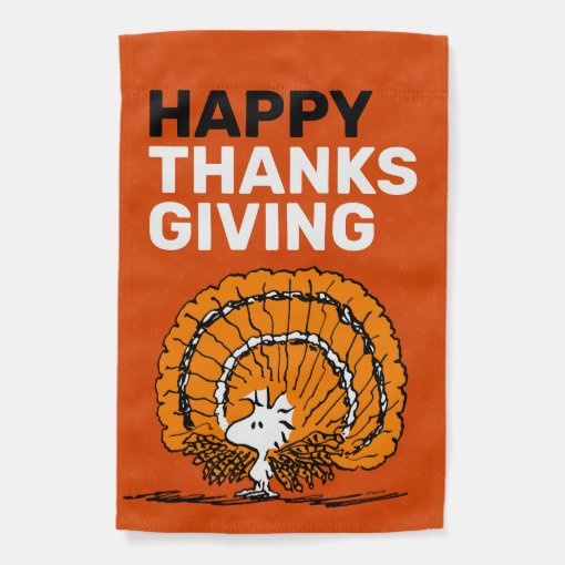 Peanuts | Woodstock - Happy Thanksgiving Garden Flag | Zazzle