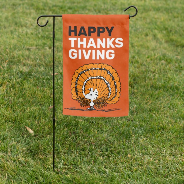 Peanuts | Woodstock - Happy Thanksgiving Garden Flag (In SItu)