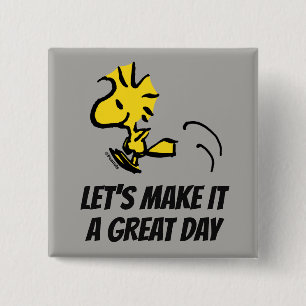Peanuts Woodstock Jumping Button