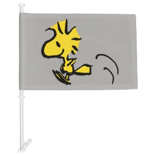 Peanuts Woodstock Jumping Car Flag
