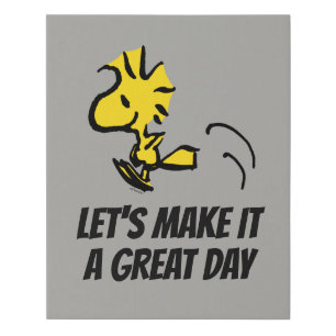 Peanuts Woodstock Jumping Faux Canvas Print