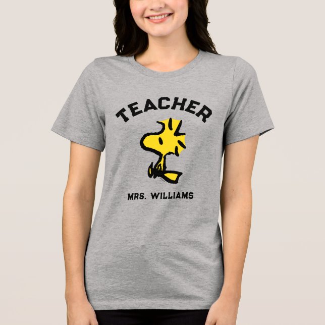 Peanuts | Woodstock Looking Ahead Teacher Tri-Blend Shirt (Front)