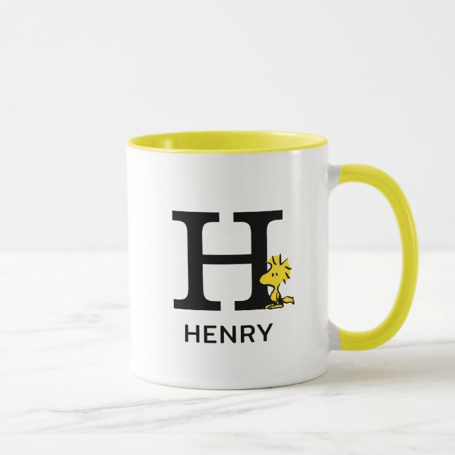 Peanuts | Woodstock Name & Monogram H Mug (Right)