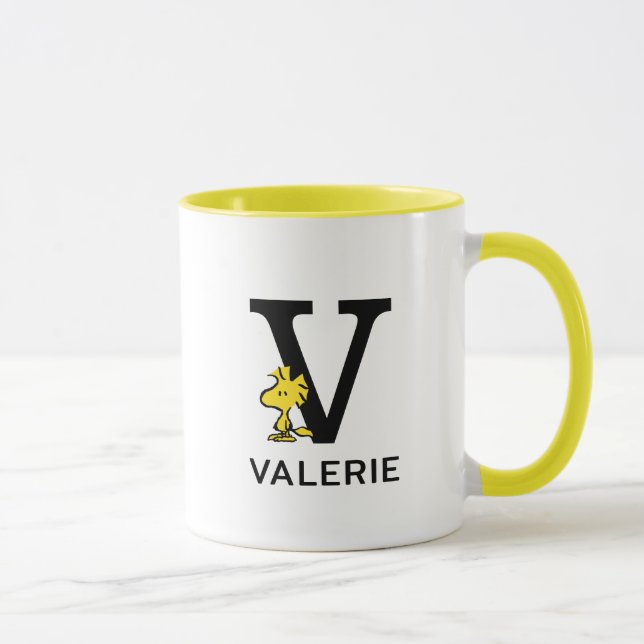 Peanuts | Woodstock Name & Monogram V Mug (Right)