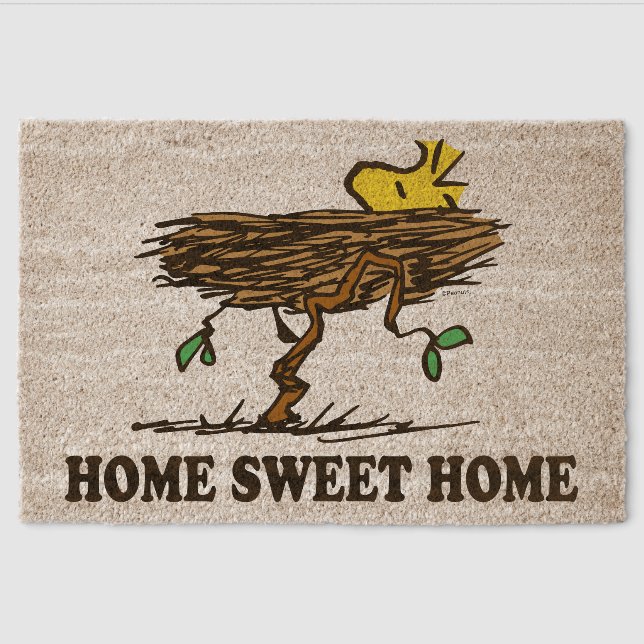 Peanuts Woodstock Napping - Home Sweet Home Fiber Doormat (Front)