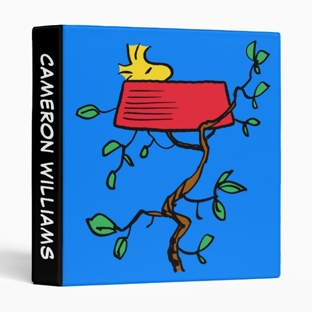 Peanuts | Woodstock Napping in Snoopy's Dish 3 Ring Binder (Front/Spine)