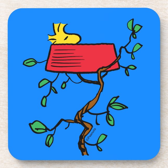 Peanuts | Woodstock Napping in Snoopy's Dish Beverage Coaster (Front)