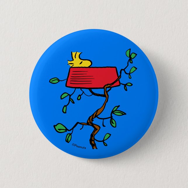 Peanuts | Woodstock Napping in Snoopy's Dish Button (Front)