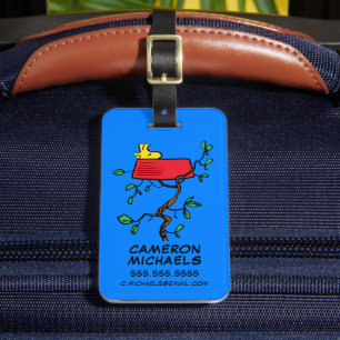 Peanuts Woodstock Napping in Snoopy's Dish Luggage Tag