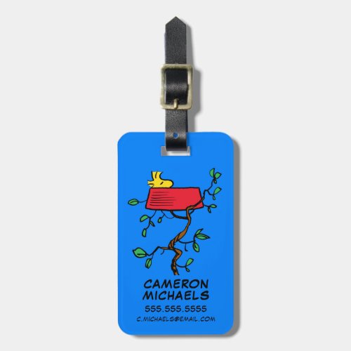 Peanuts  Woodstock Napping in Snoopys Dish Luggage Tag
