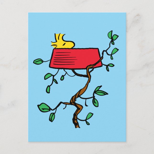 Peanuts | Woodstock Napping in Snoopy's Dish Postcard (Front)