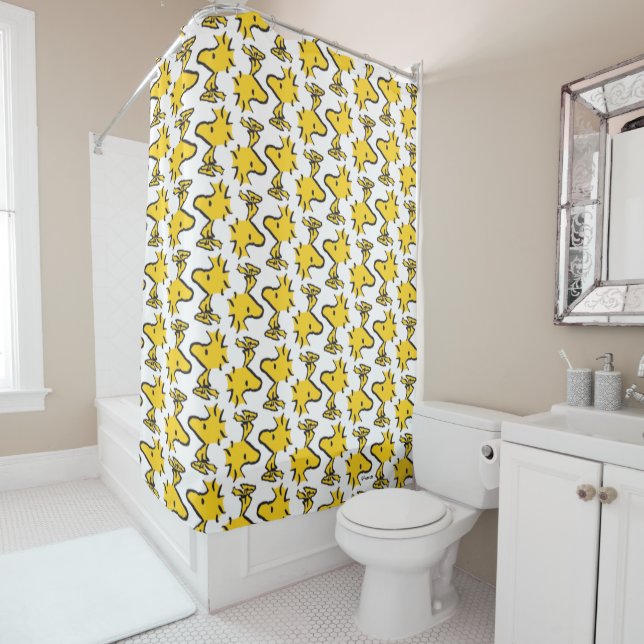 Peanuts | Woodstock Pattern Shower Curtain (In Situ)