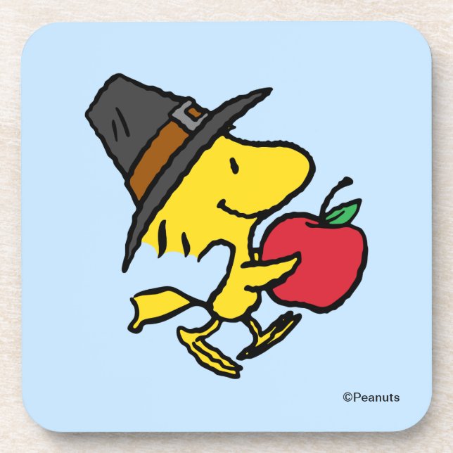 Peanuts | Woodstock Pilgrim Beverage Coaster (Front)