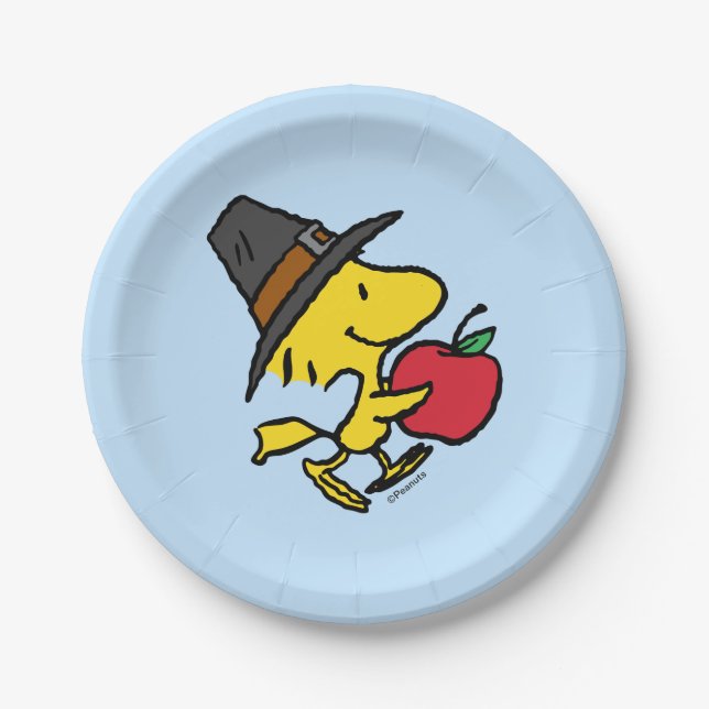 Peanuts | Woodstock Pilgrim Paper Plates (Front)