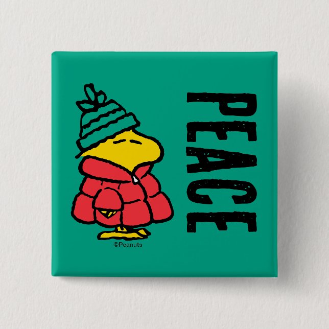 Peanuts | Woodstock Puffy Winter Jacket Button (Front)