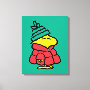 Peanuts   Woodstock Puffy Winter Jacket Canvas Print