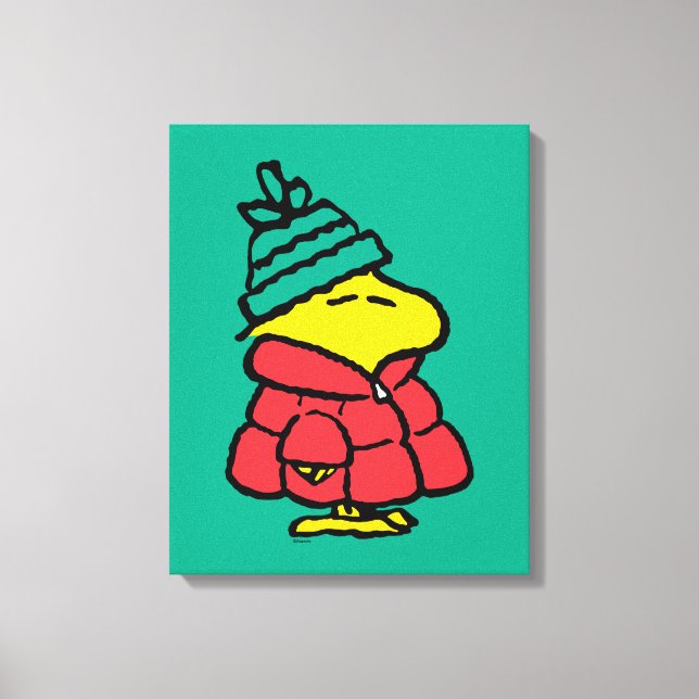 Peanuts | Woodstock Puffy Winter Jacket Canvas Print (Front)