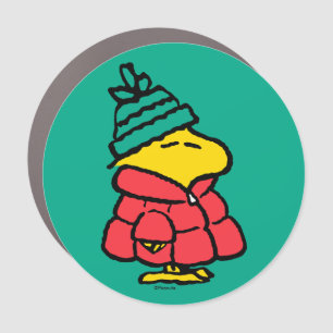 Peanuts   Woodstock Puffy Winter Jacket Car Magnet