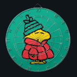 Peanuts | Woodstock Puffy Winter Jacket Dart Board<br><div class="desc">Check out this super cute Peanuts Christmas holiday design featuring Woodstock in a puffy winter jacket.</div>