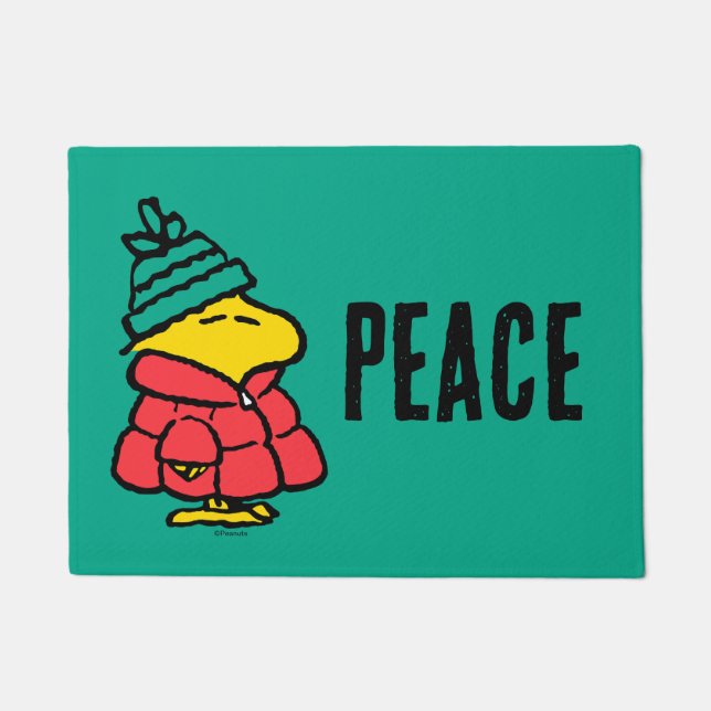 Peanuts | Woodstock Puffy Winter Jacket Doormat (Front)