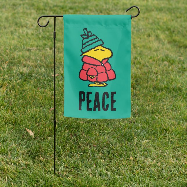 Peanuts | Woodstock Puffy Winter Jacket Garden Flag (In SItu)