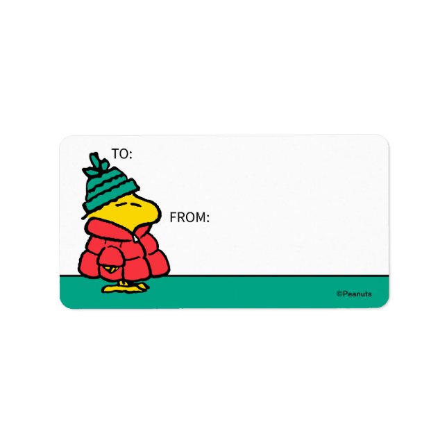 Peanuts | Woodstock Puffy Winter Jacket Gift Tag (Front)