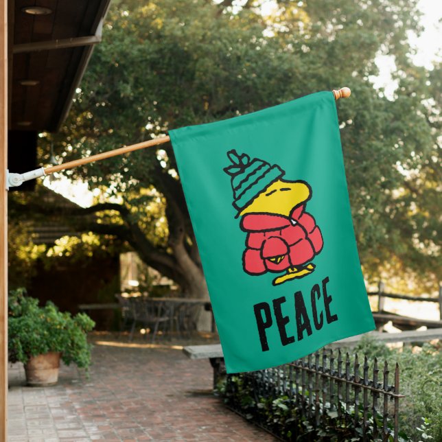 Peanuts | Woodstock Puffy Winter Jacket House Flag (In SItu)