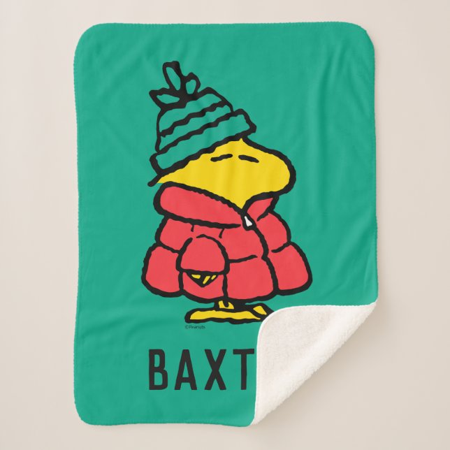Peanuts | Woodstock Puffy Winter Jacket Sherpa Blanket (Front)