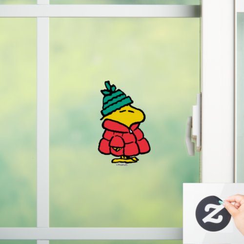 Peanuts  Woodstock Puffy Winter Jacket Window Cling