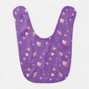 Peanuts Woodstock Purple Heart Pattern Baby Bib