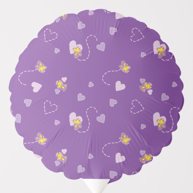 Peanuts | Woodstock Purple Heart Pattern Balloon (Front)