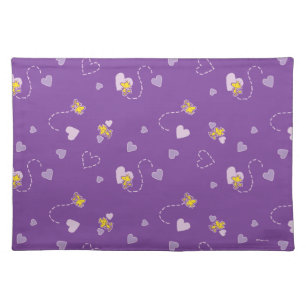 Peanuts Woodstock Purple Heart Pattern Cloth Placemat