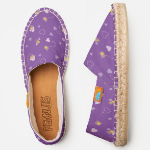 Peanuts Woodstock Purple Heart Pattern Espadrilles