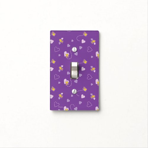 Peanuts  Woodstock Purple Heart Pattern Light Switch Cover