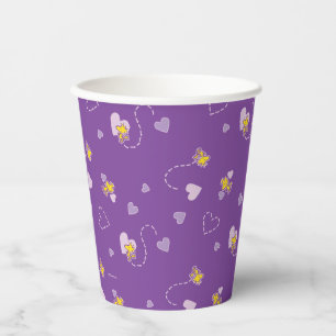 Peanuts Woodstock Purple Heart Pattern Paper Cups