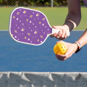 Peanuts Woodstock Purple Heart Pattern Pickleball Paddle