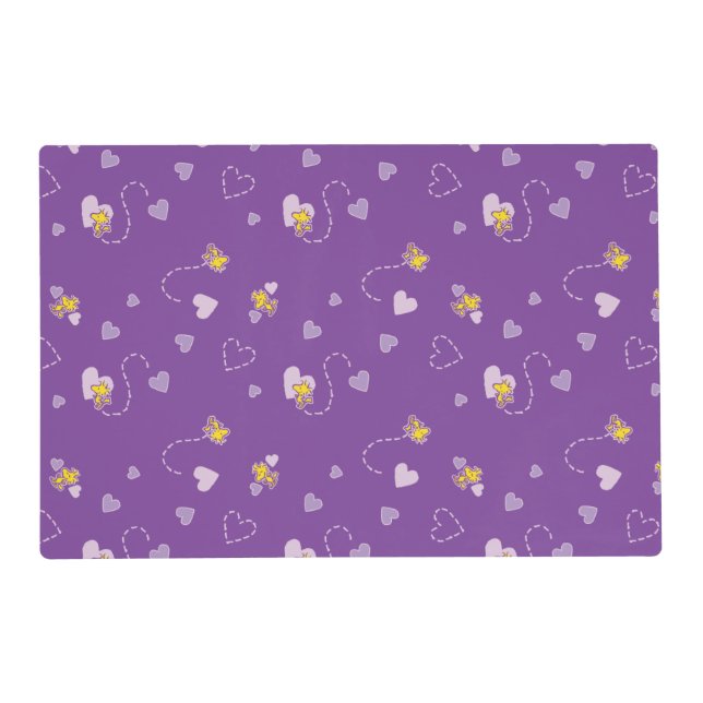 Peanuts | Woodstock Purple Heart Pattern Placemat (Front)