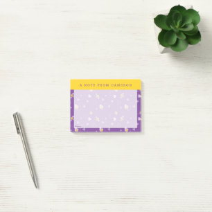 Peanuts Woodstock Purple Heart Pattern Post-it Notes